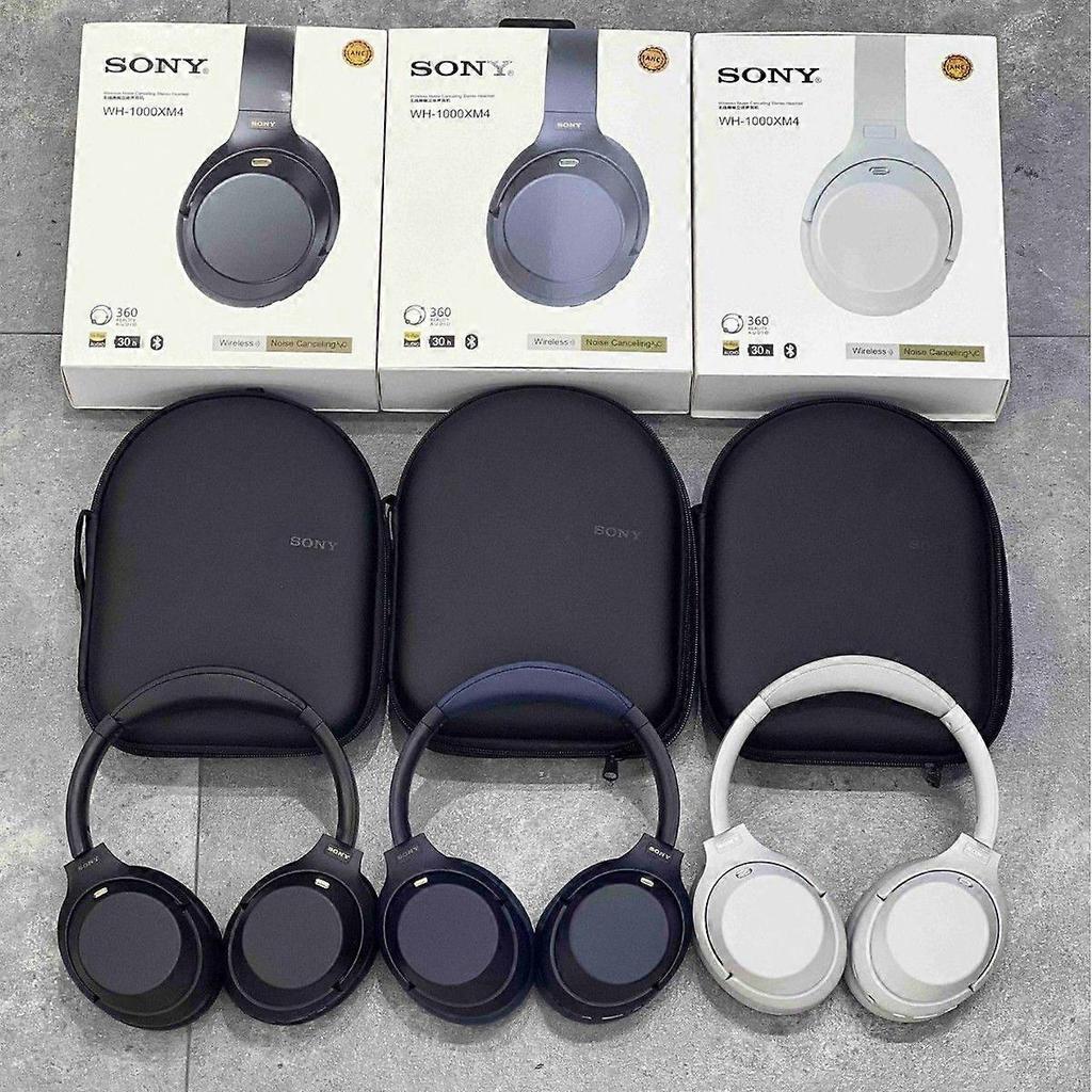 WH-1000XM4 Wireless Bluetooth Over-Ear Headphones, Active Noise Canceling, 8+ Hours of Battery Life, Black/Gray/Blue