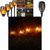 Elegant Solar Flame Torch Light With 12 Led Amber Glow Perfect For Outdoor Garden Decor