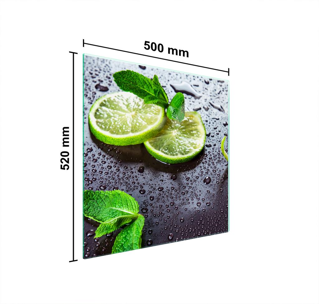 SZKLANA PŁYTA OCHRONNA NA KUCHENKĘ 50x52 LIMONKA