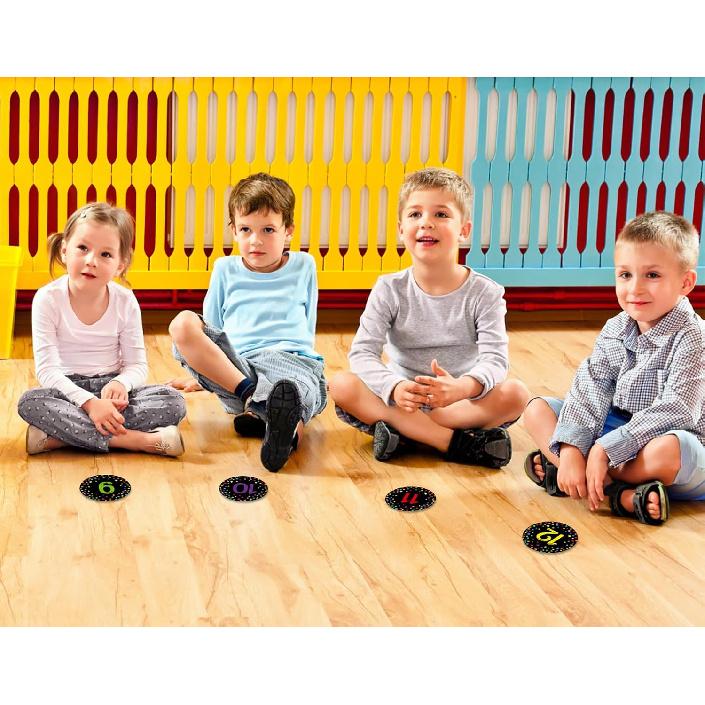 FaCraft Confetti Line Up Spots for Classroom Floor - 36Pcs Waterproof Stickers Floor Dots for Classroom Number Stickers Self Adhesive Markers for