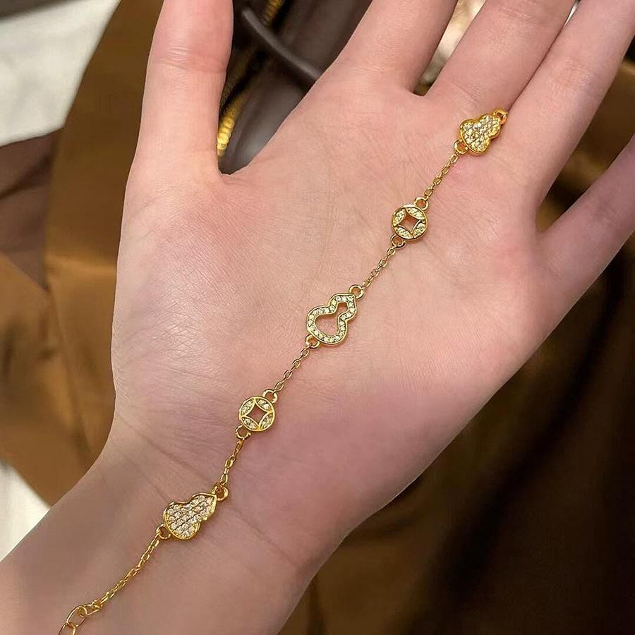 

Браслет-подвеска из 24-каратного циркона в форме тыквы, новый китайский браслет в стиле легкой роскоши, модное универсальное нишевое ювелирное изделие для женщин