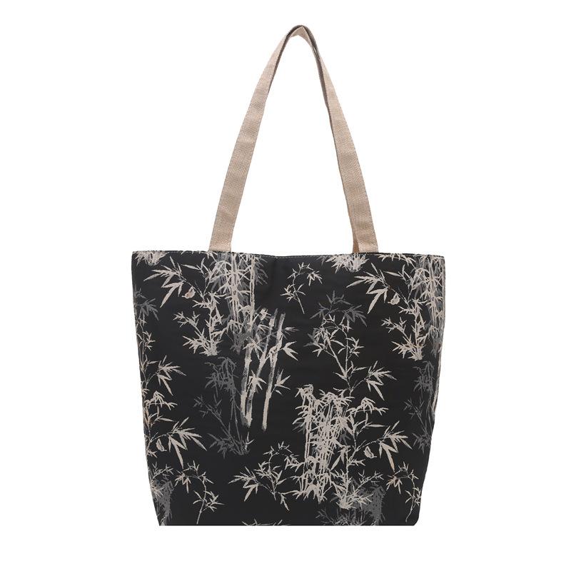 

Printed tote bag large capacity new messenger bag student commuter armpit bag чёрный