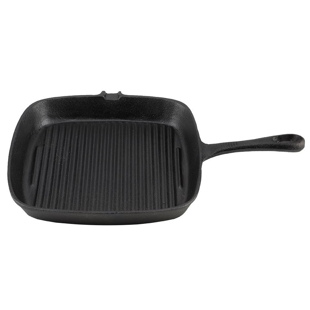 Cast Iron Grill Pan, Nonstick Coating   Grill Skillet Stk Frying Pan Even Hting Kitchen Cookware All Stovetops Compatible for Indoor Outdoor RV C