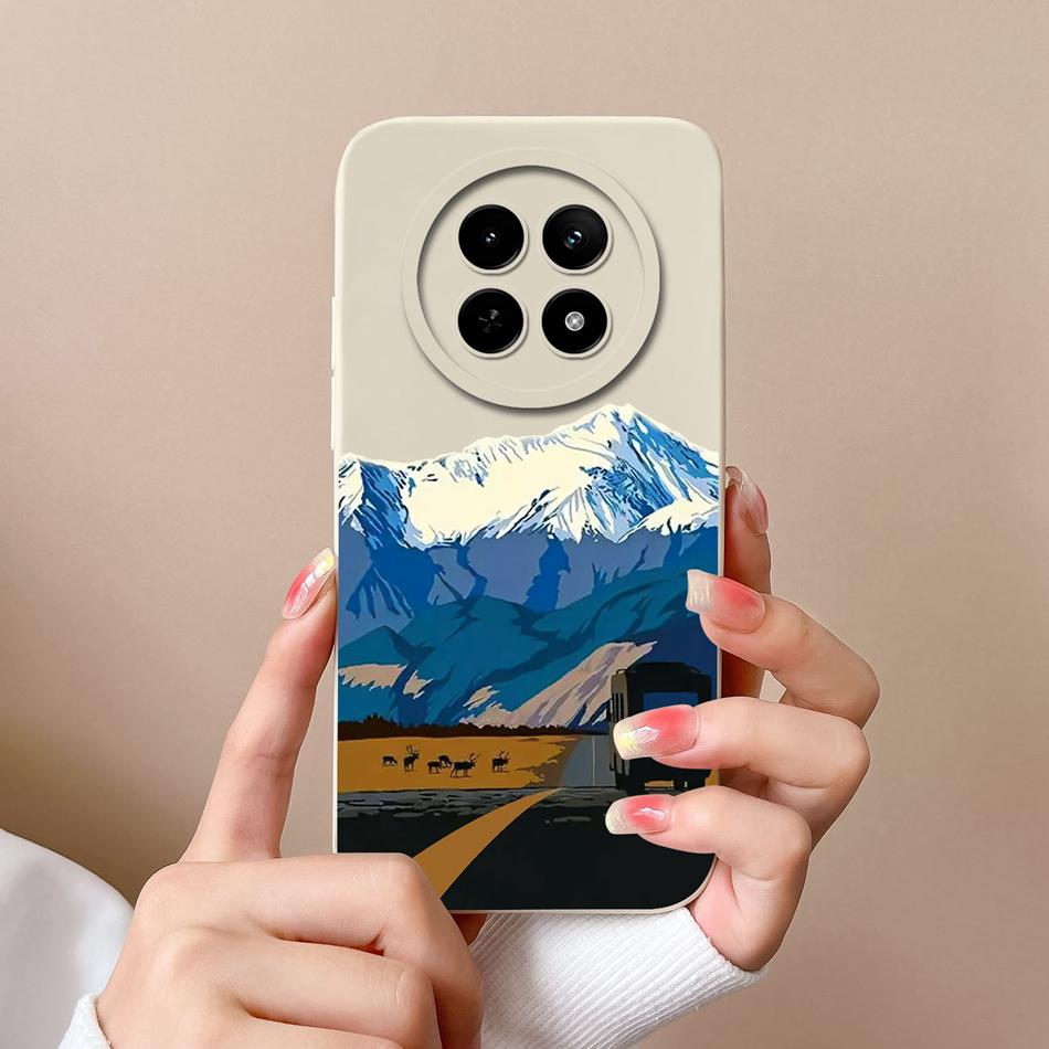 For OPPO Realme 12X 5G Phone Cases Cartoon Liquid Silicone Full Coverage Anti Drop Shell For Realme12 X Back Covers Bumper Funda