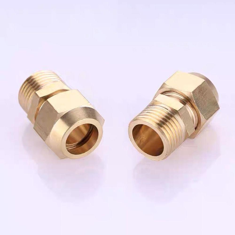 Brass Flare Adapter 1/4" 3/8" 1/2" Male Thread Male Thread Connector  Refrigerant Line Connection