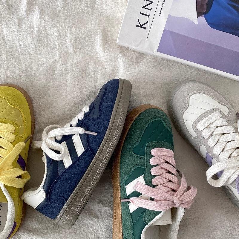 Navy blue women's retro niche versatile board shoes platform casual sports shoes