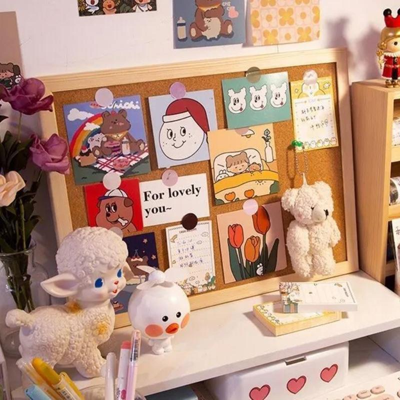 Cork Board Wood Framed Corkboard Decorative Hanging Pin Board for School Office Bulletin Board and Decorative Display