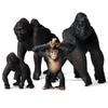 4 Pezzi/set Animali Selvatici Realistici Gorilla Scimpanzé Modello Solido Ornamenti Action Figure Statuetta Giocattoli Educativi per Bambini