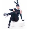 LOST-G Race Queen Bunny Girl Uniform Leotard with Stockings, Tight Fit, Cosplay Costume for Women, Cute, PU Leather (Black, M)
