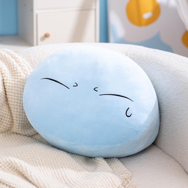 Cute Slime Plush Pillow Soft Squishy Round Expression Cushion Bun Stuffed Toy For Kids And Teens Bedroom Sofa Desk Birthday Gift