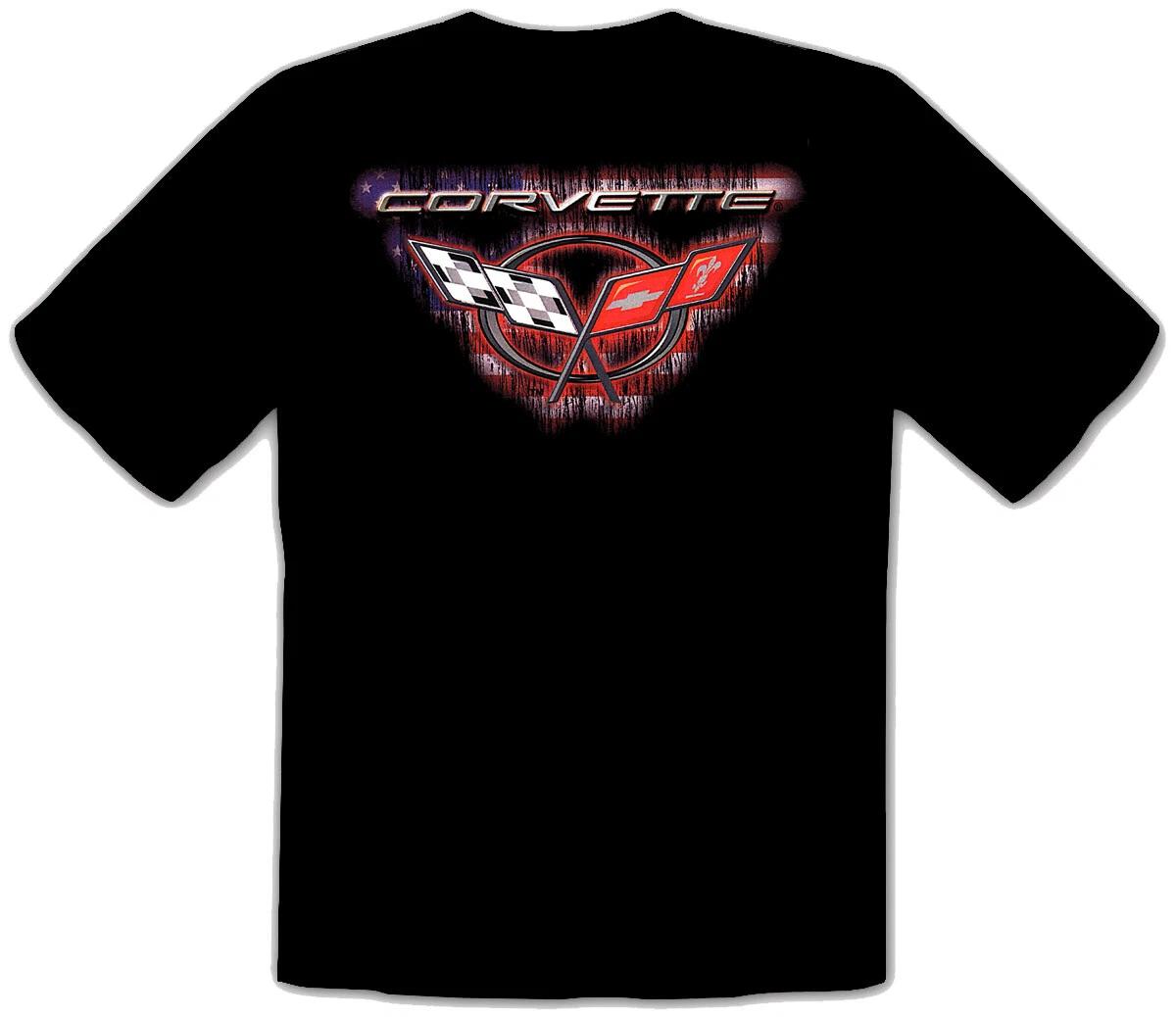 

Vintage GM Chevrolet Corvette Classic Car Auto Logo Black T-SHIRT -132- 2XL