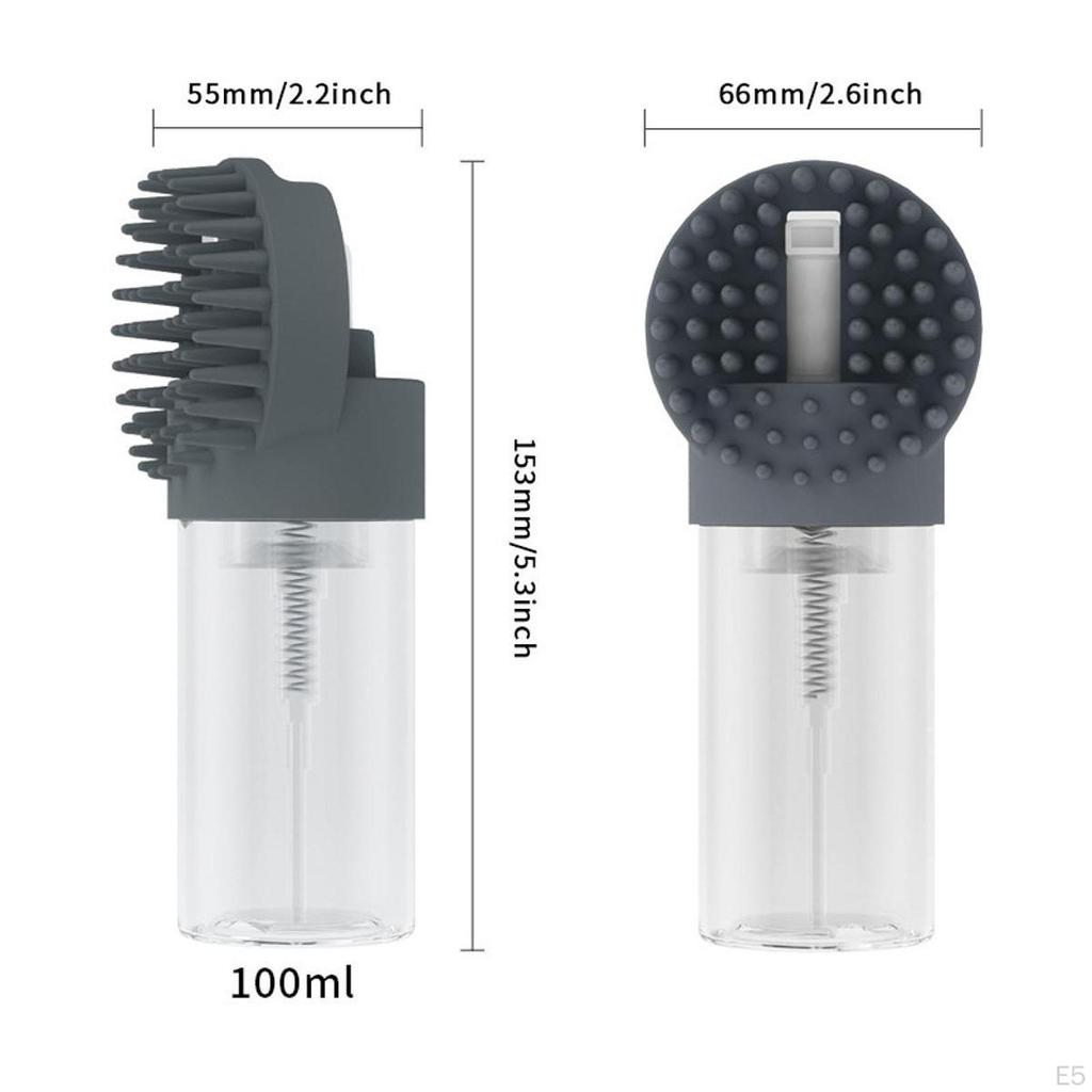 Dog Shower Foaming Brush Shampoo Foam for Haired Soft Bristles Manual Shedding and Grooming