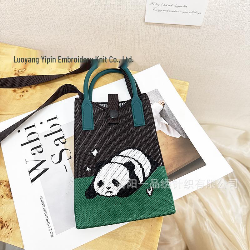 Cute Cartoon Dopamine Knit Crossbody Phone and Coin Bag