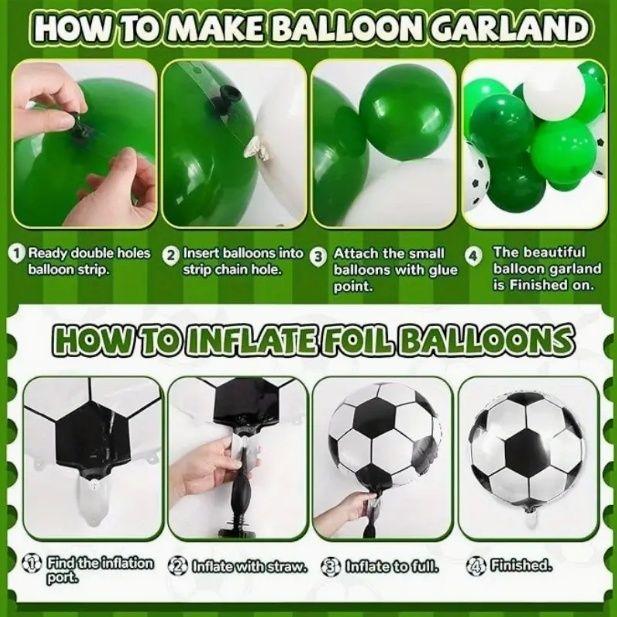 Green Football Champions Theme Aluminum Film Balloon Set for Children's Birthday Party Decoration