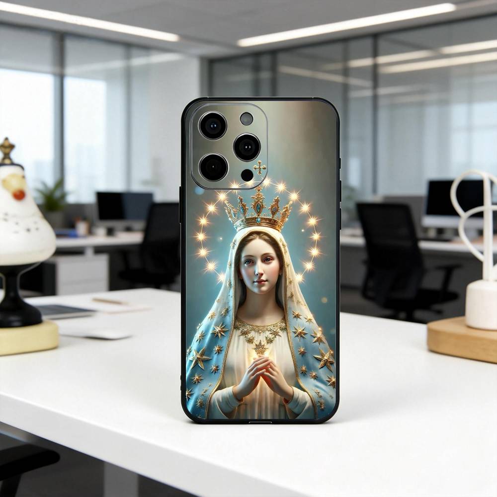 Kind B-Blessed V-Virgin M-Mary Phone Case Silicone Soft For IPhone 17 16 15 14 13 12 11 X XR Plus Pro Max Plus