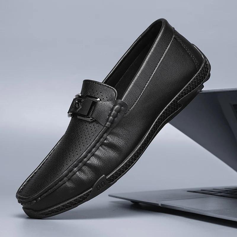 Fashion Luxury Brand Comfortable Men Moccasins Soft Male Driving Shoes Fashion Leather Men Casual Shoes Slip On Italian Formal Loafers
