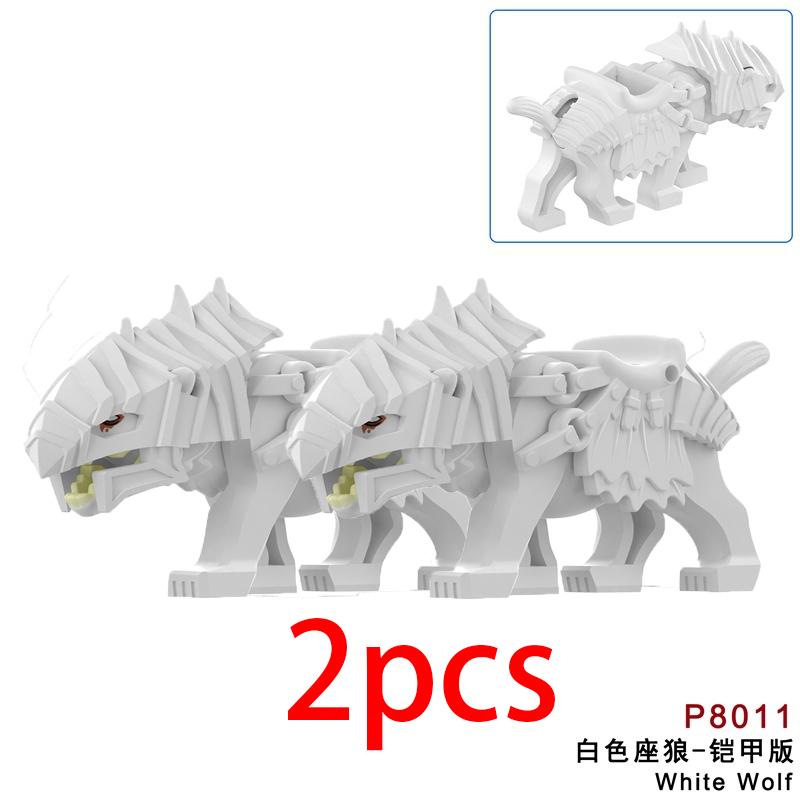 Mittelalterliche Militärburg Ritter Bausteine Reitpferd Wolf Bär Elefant Tier Weste Waffe Fahne Sattel Spielzeug Ziegelstein Geschenk A06