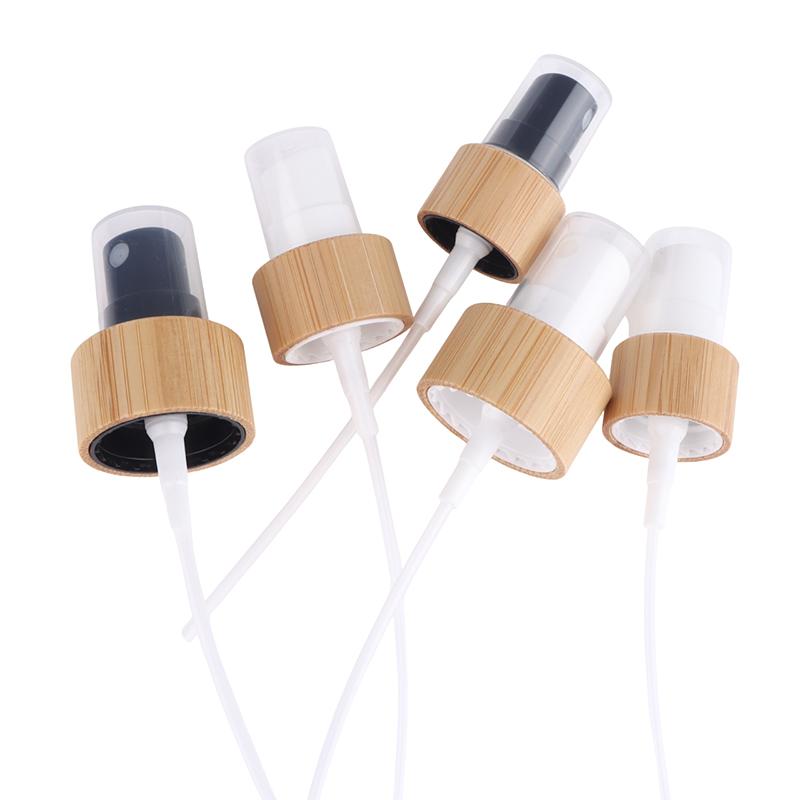 1 Stück 18-410 20-410 24-410 Bambus-Kunststoff Hautpflegeverpackungsflasche Pumpdeckel Umweltfreundlicher Holzdeckel Lotion Kappen Sprühaufsatz