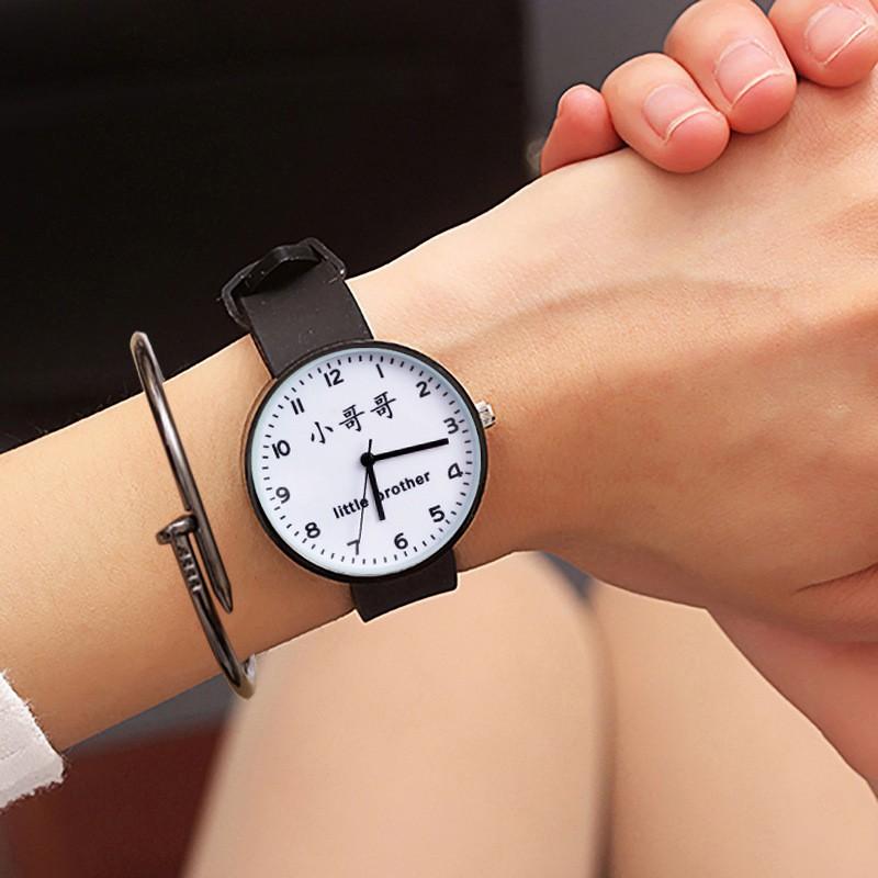 Same Little Brother Little Sister Watch Female Soft Sister Candy Color Casual Couple Watch Junior High School Trend