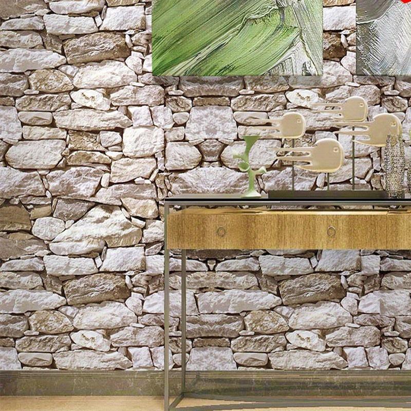 5m Nostalgic Retro Brick Wallpaper (1 Roll) – Self-Adhesive, Removable for Entrance Bar, Live Background Wall, Cabinets & Decor