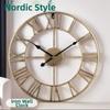 Minimalist Metal Iron Clock 40cm Wall Hanging Clock Stylish Roman Numerals Clock  Bedroom