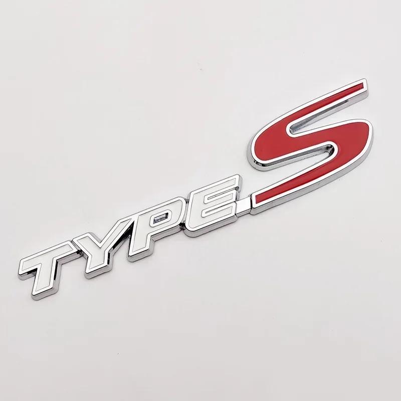 3D Metal Type-S Type-R Car Rear Trunk Emblem Badge Sticker R Car Styling Accessories