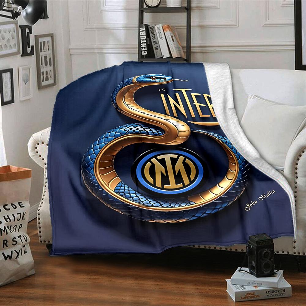Coperte con Logo Snake Inter Milan in Flanella Stampata Traspiranti Calde Plaid per Casa Ufficio Copriletti 0708a92
