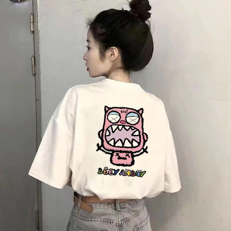 Summer Kids Adult Fashion Print Short Sleeve T-Shirt Casual O-Neck Oversized Women's Tees Top Girl Clothing