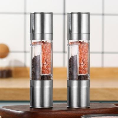 Macinapepe regolabile a doppio scomparto con bocca grande per bottiglia Macinapepe manuale per bottiglie di condimento Forniture da cucina