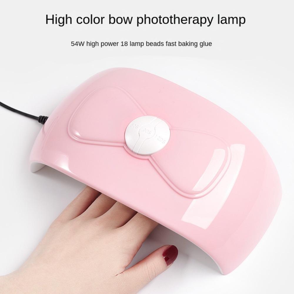 

54 Вт Розовый Лак Сушилка Акрил Ногти УФ Инструмент USB Зарядка Бабочка Галстук Сушилка Машина Светодиодная лампа Сушилка для ногтей