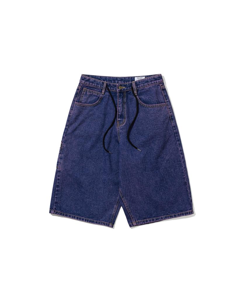 Bieseulaebis Carpenter Loose Fit Denim Shorts Purple