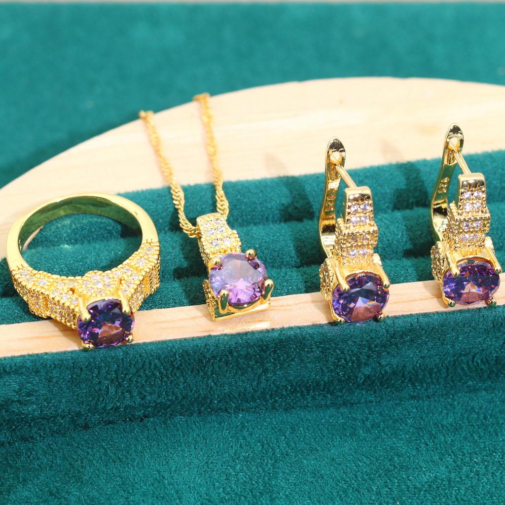 Europe and The United States Exquisite Popular Bride Zircon Chain Necklace Bracelet Earrings Wedding Dress Accessories