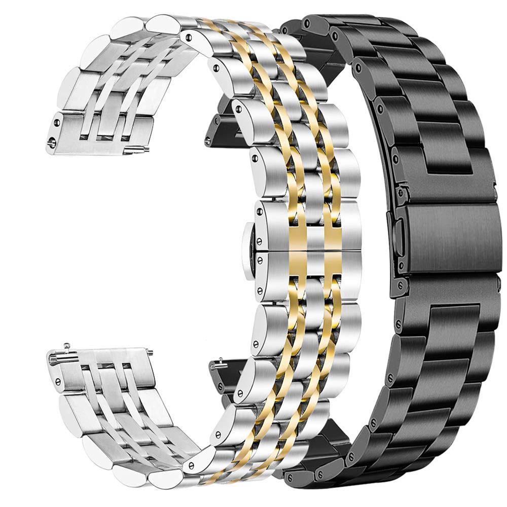 Pulseira de Aço Inoxidável 22mm 20mm Para Samsung Watch 3 4 5 45mm Gear S3 46mm 42mm Active2 40 44mm Pulseira de Metal