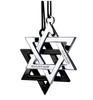 Speed Mao Car Rearview Mirror Ornament Hanging Hexagram Silver Metal Black Set of 2 Perfect for Car Interior - - - Dress-up