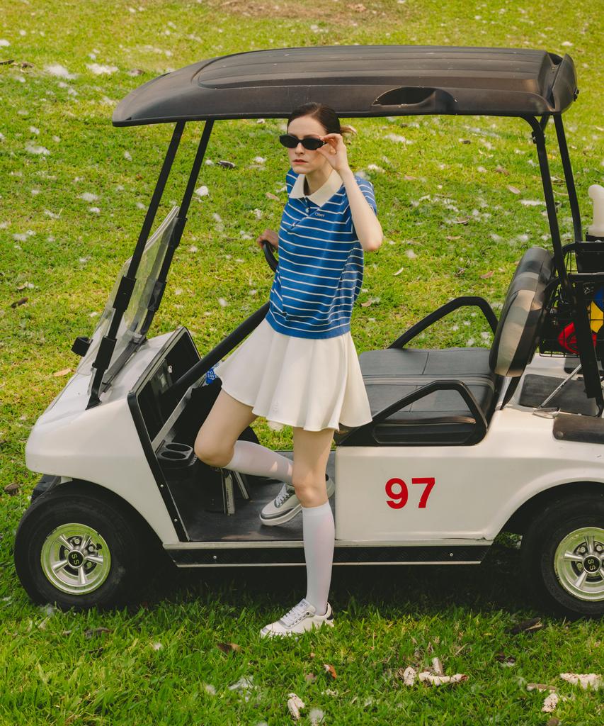 OBER GOLF Summer Striped Polo Knit (Black)