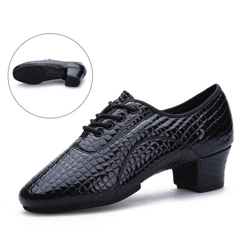 

Latin Dance Shoes For Men Modern Ballroom Leather Shoes Dance Stone Pattern Square Formal Dancing Shoes Male Sneakers 38