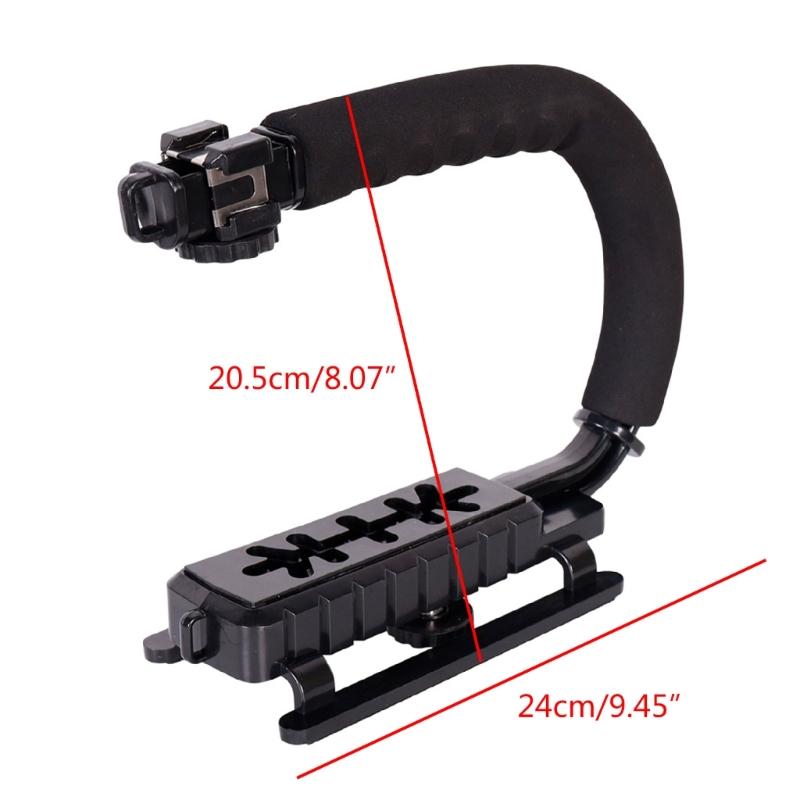 Portable U-Grip Holder with Cold Shoe Mount and Anti-Skid Design Camera Holder for Steadier Shots and Smooth Movements