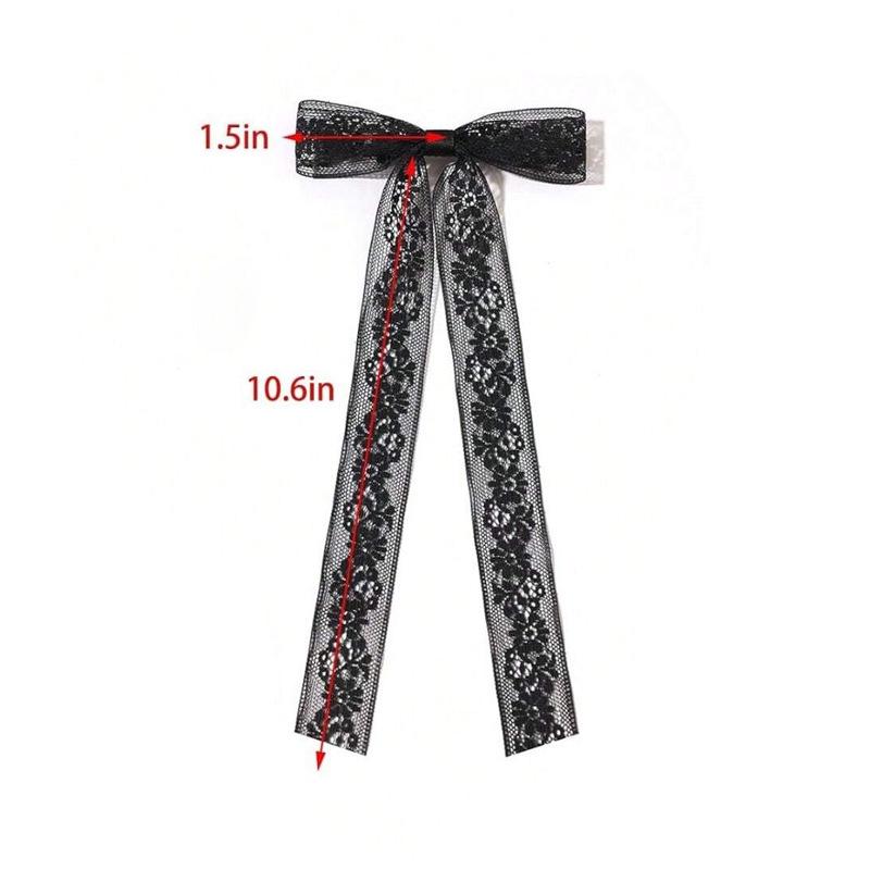 Korean Ballet Style Ribbon Bow Hair Clip with Tassels - Large Double Layer Duckbill Clip Headwear for Girls.