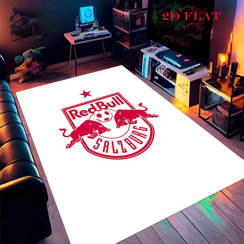 Tappeto FC Red Bull Salzburg per Soggiorno Camera da Letto Casa Decorazione Divano, Tappetino Antiscivolo per Giochi Bambini