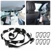 Car Adjustable Double-layer Hanging Strap for Clothes Hanger Bar Car Travel Clothesline Flexible Storage Strap with Eight Hooks
