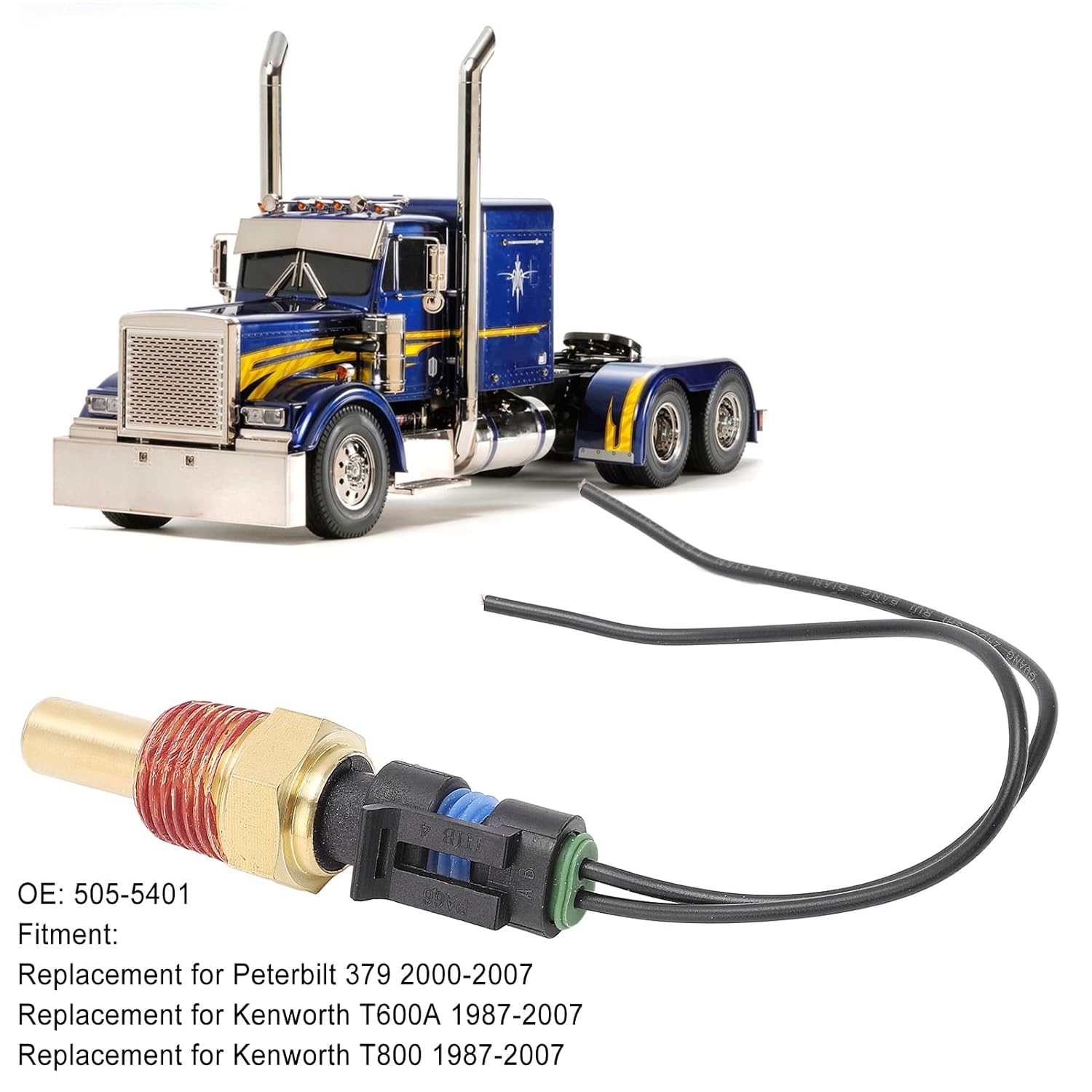 Tbest Rear End Temperature Sensors Mack Truck,Oil Sensor Temperature Switch,T800, 379,Differential Oil Temperature Sensor 505-5401 Replacement for