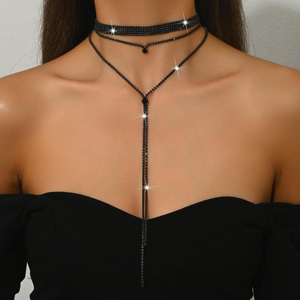 Europäisch Amerikanische Mehrschichtige Strass Körperkette Halskette - Sexy Strandschmuck
