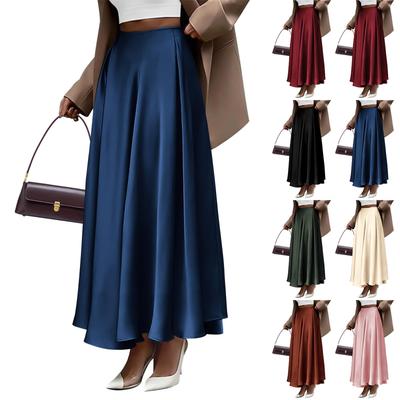 Dámská móda Jednobarevná sukně s vysokým pasem Elegantní sukně