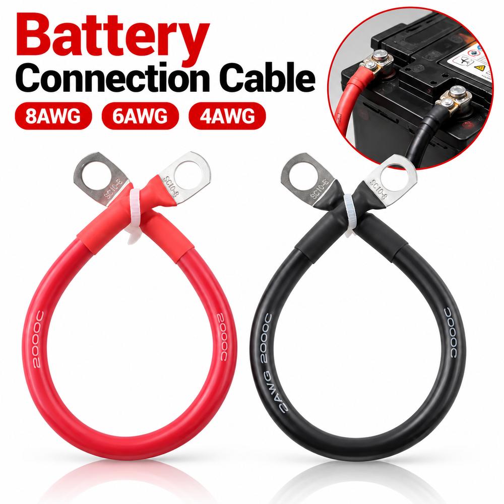 1Pcs Tinned Copper Battery Connection Wire Inverter Battery Cable for Battery Pack Storage