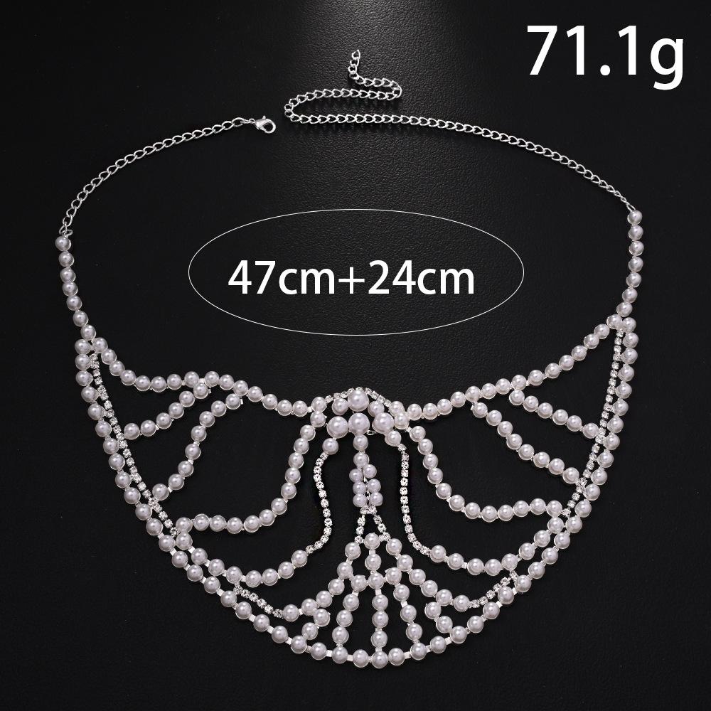 Pearl Rhinestone Banquet Mask for Face Women Sexy Face Jewelry Stage Masquerade Mask Carnival Ball Prom Party Face Accessory