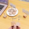 1 PC Name Card Desktop Ornaments Wedding Decor Square Wooden Photo Clip Picture Frame Memo Holder