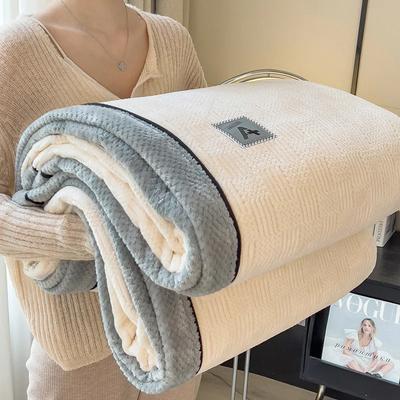 New Multifuncation Knitted Velvet Sofa Blanket For Nap For Autumn Winter Spring Thickened Warmth Soft Fleece Bedspread Bed Cover