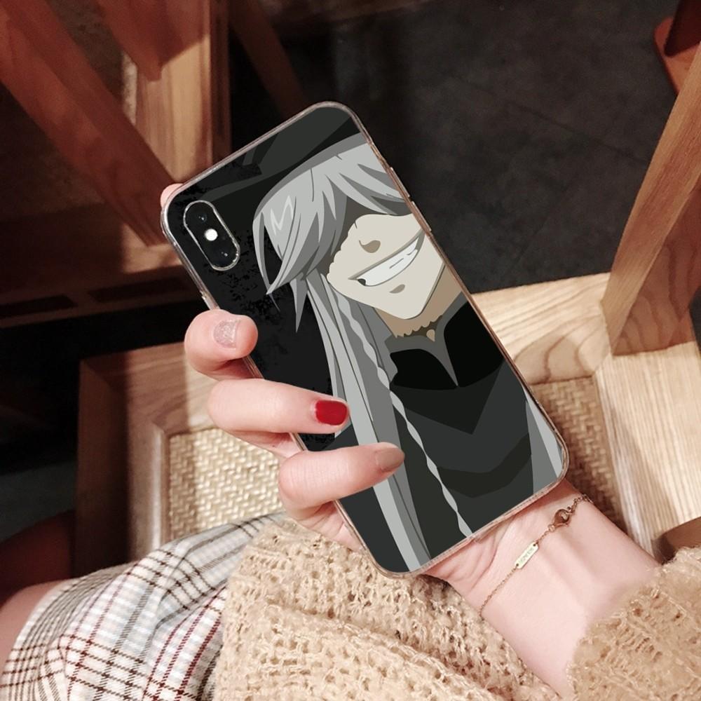 Black Butler Anime Phone Case For iPhone 13 14 Pro Max XS XR 12 11 Pro 13 Mini 6 7 8 Plus Clear Back Cover Capa