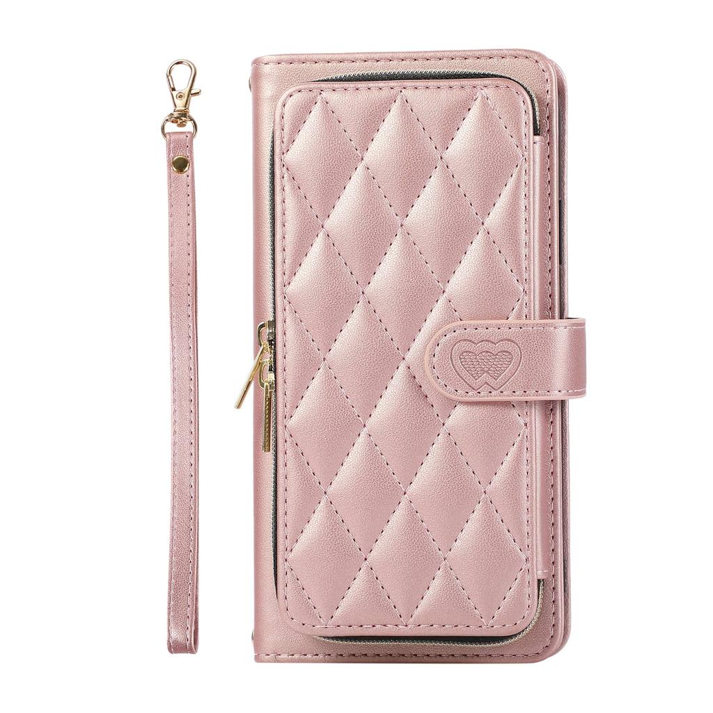Crossbody Wallet Case for iPhone 17 Pro Max/Air, PU Leather Flip Cover with Card Slots, Kickstand Folio, Wrist Strap Lanyard