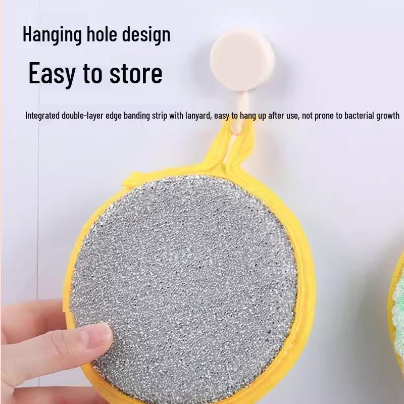Yuanbao Oil-Repellent Double-Sided Sponge Cloth for Durable, Water-Absorbent Kitchen and Household Cleaning & Scrubbing.